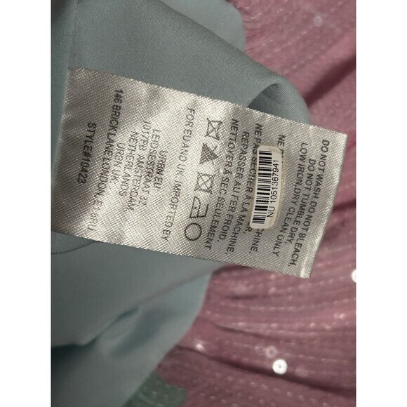 Hutch Mini Dress 12 Pink Blue Pastel Polly‎ Sequin Side Zip Drawstring  Bubble - Picture 9 of 9